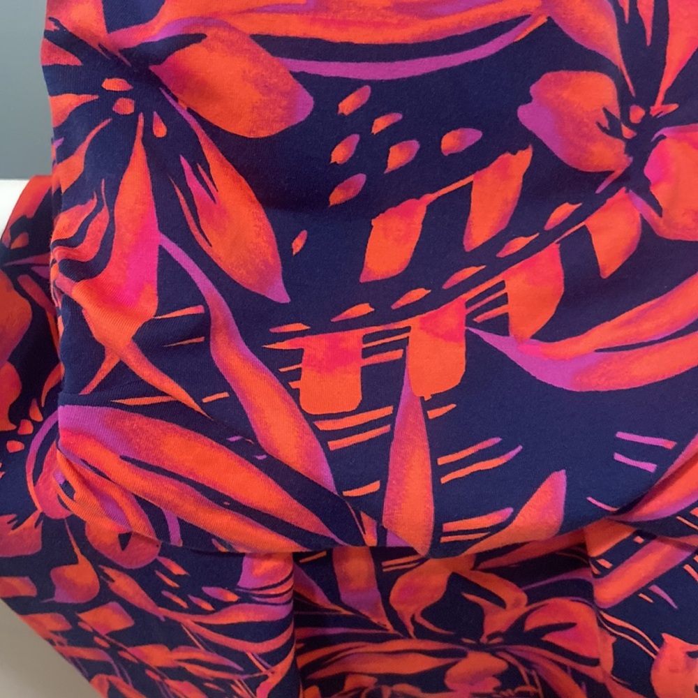 Lands' End one shoulder tropical floral print midi dress NWOT medium 10-12 - Picture 3 of 8